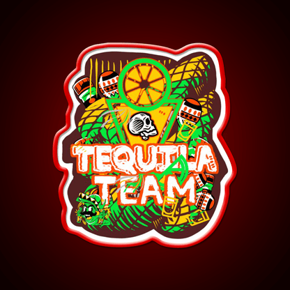 Party Team Party Drink Tequila Led Neon Sign Rgb Color - Shineneon