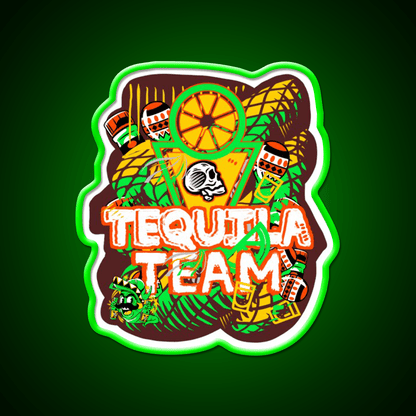 Party Team Party Drink Tequila Led Neon Sign Rgb Color - Shineneon