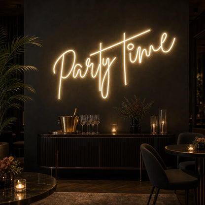 Party Time LED Neon Sign Garage Man Cave Neon Sign real lifestyle scene