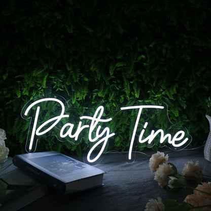 Party Time White Neon Sign | Shineneon