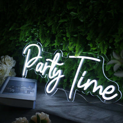 Party Time White Neon Sign | Shineneon