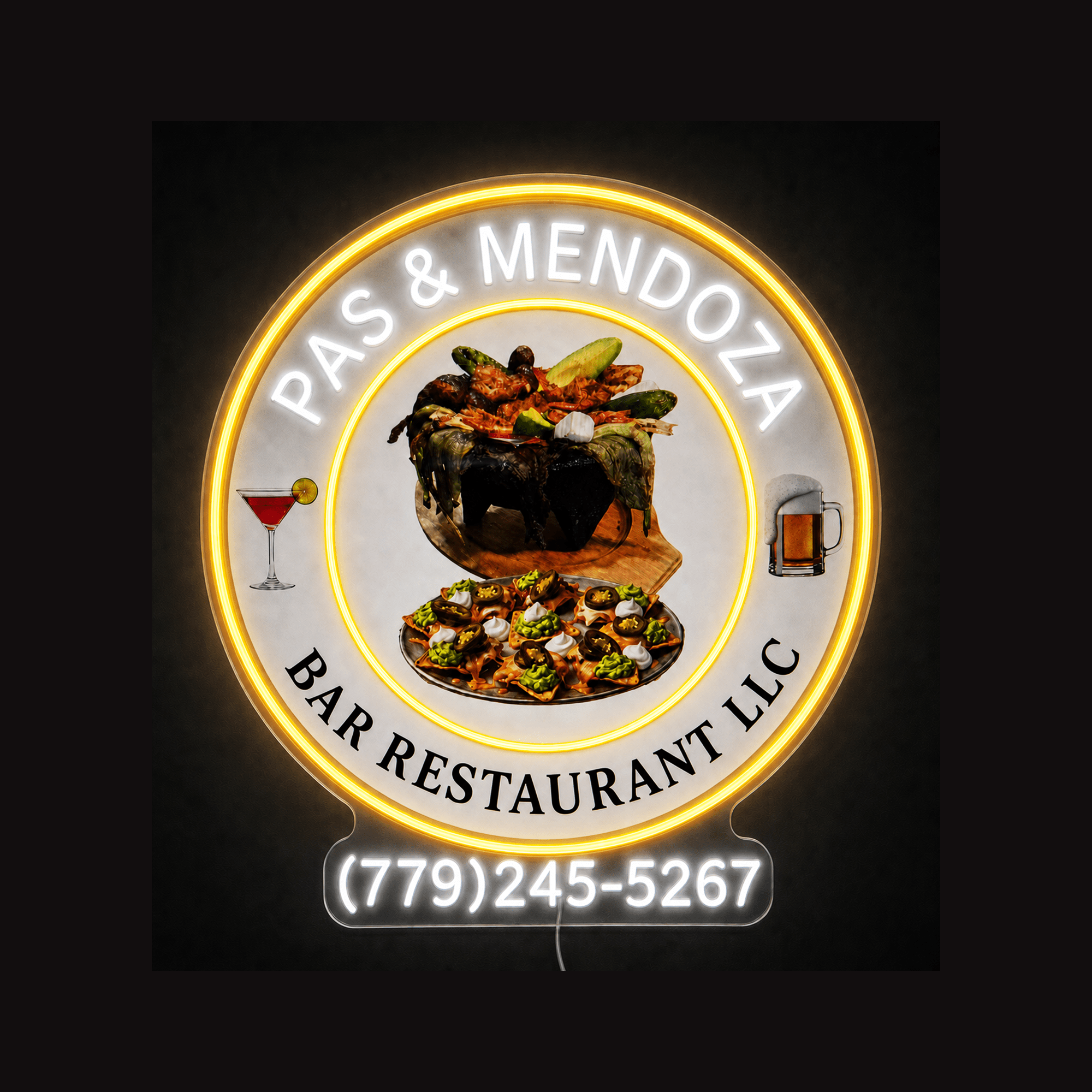 PAS & MENDOZA BAR RESTAURANT LLC Custom LED Neon Sign - Shineneon
