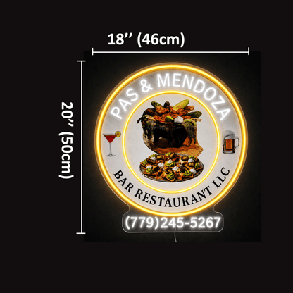 PAS & MENDOZA BAR RESTAURANT LLC Custom LED Neon Sign - Shineneon