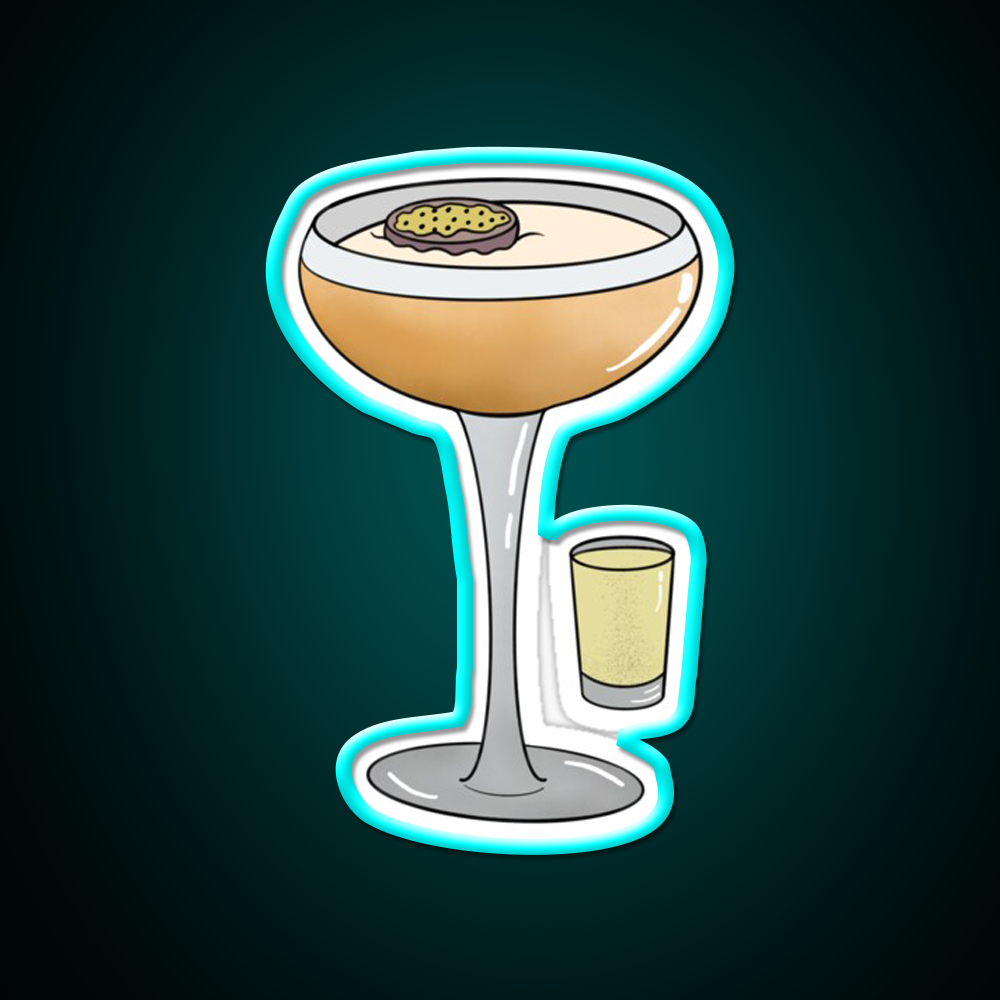 Passion Fruit Martini With Prosecco Cocktail Bar Decor Led Neon Sign Rgb Color - Size and dimension reference