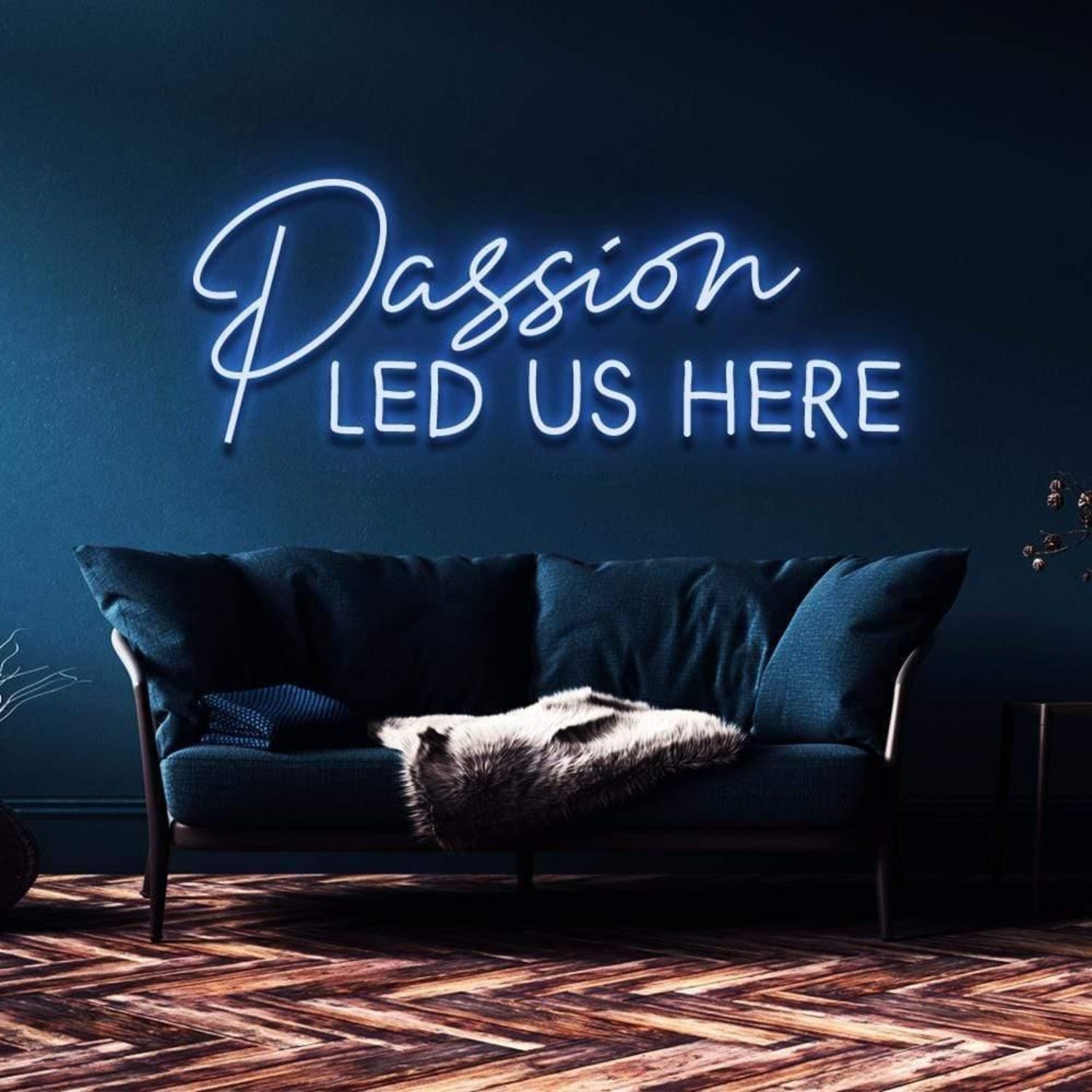 Passion Led Us Here Light Blue Artistic Led Neon Sign For Home Decor | Shineneon