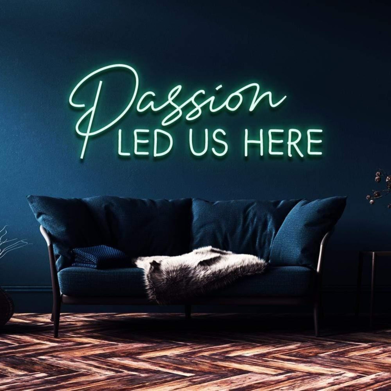 Passion Led Us Here Light Blue Artistic Led Neon Sign For Home Decor | Shineneon