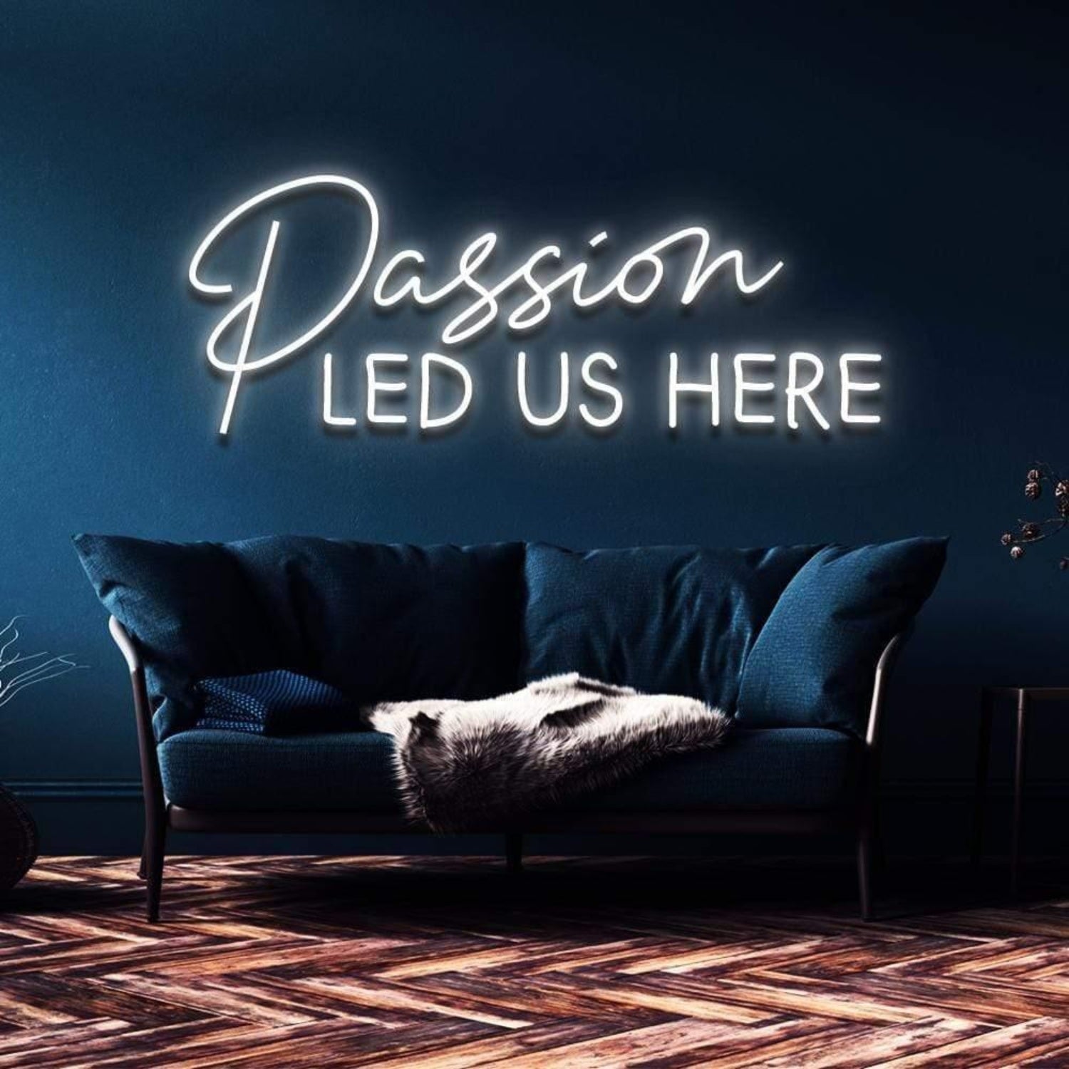 Passion Led Us Here Light Blue Artistic Led Neon Sign For Home Decor | Shineneon