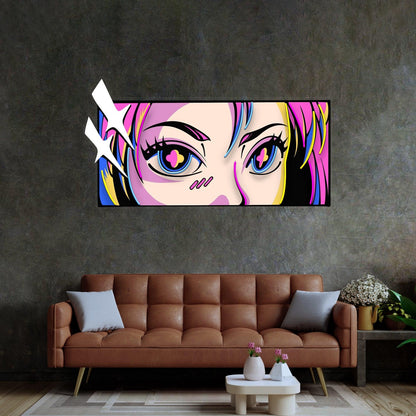 Passionate Eyes Anime-Style Uv Printed Led Neon Sign For Indoor Wall Art | Shineneon