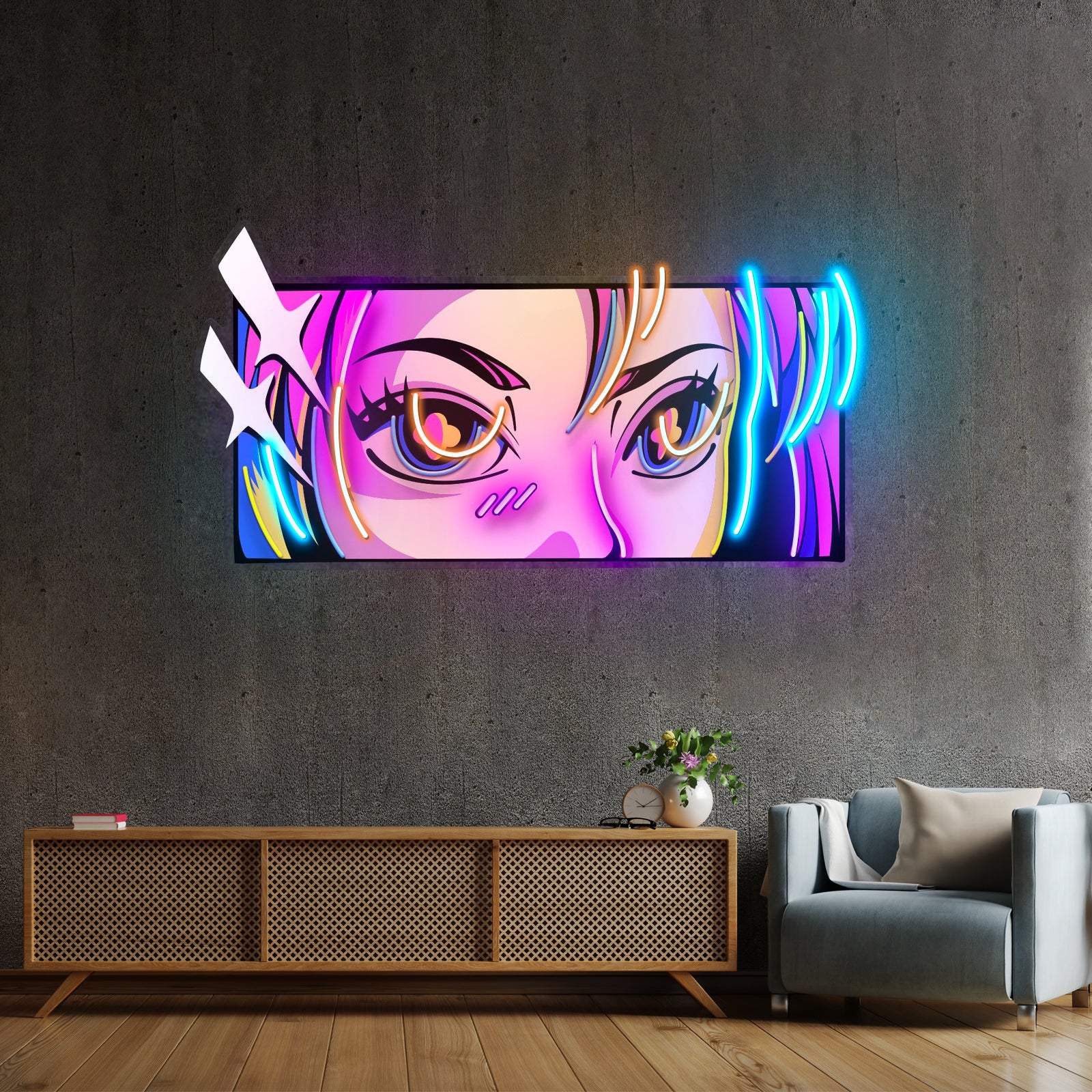 Passionate Eyes Led Neon Sign Light Pop Art Acrylic Artwork For Sale