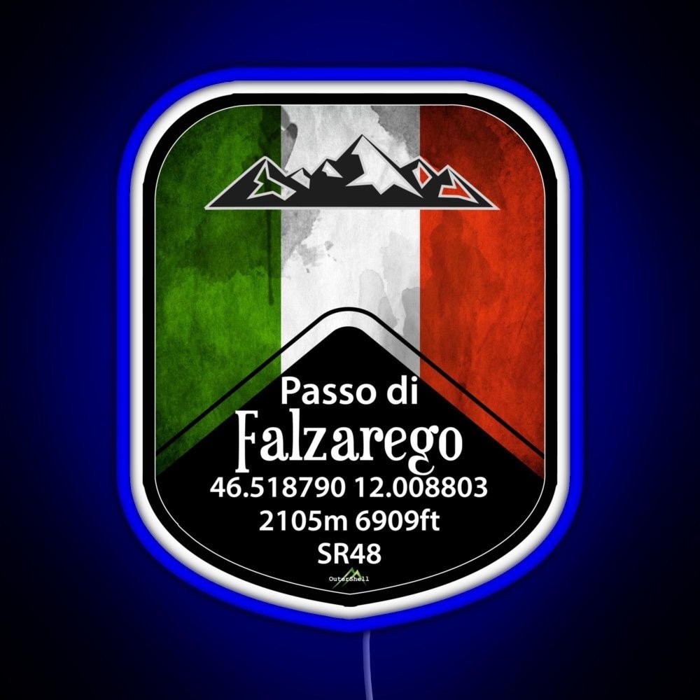 Passo Falzarego Italy Motorcycle Cycle Altitude Sticker Rgb Neon Sign - Shineneon
