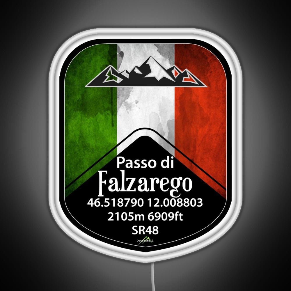 Passo Falzarego Italy Motorcycle Cycle Altitude Sticker Rgb Neon Sign - Shineneon