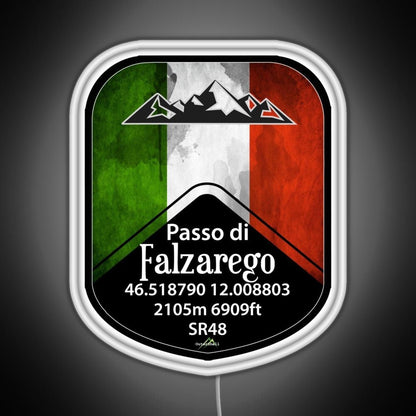 Passo Falzarego Italy Motorcycle Cycle Altitude Sticker Rgb Neon Sign - Shineneon