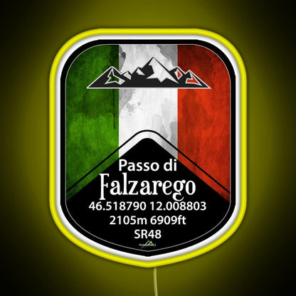 Passo Falzarego Italy Motorcycle Cycle Altitude Sticker Rgb Neon Sign - Shineneon
