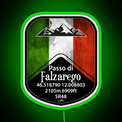 Passo Falzarego Italy Motorcycle Cycle Altitude Sticker Rgb Neon Sign - Shineneon