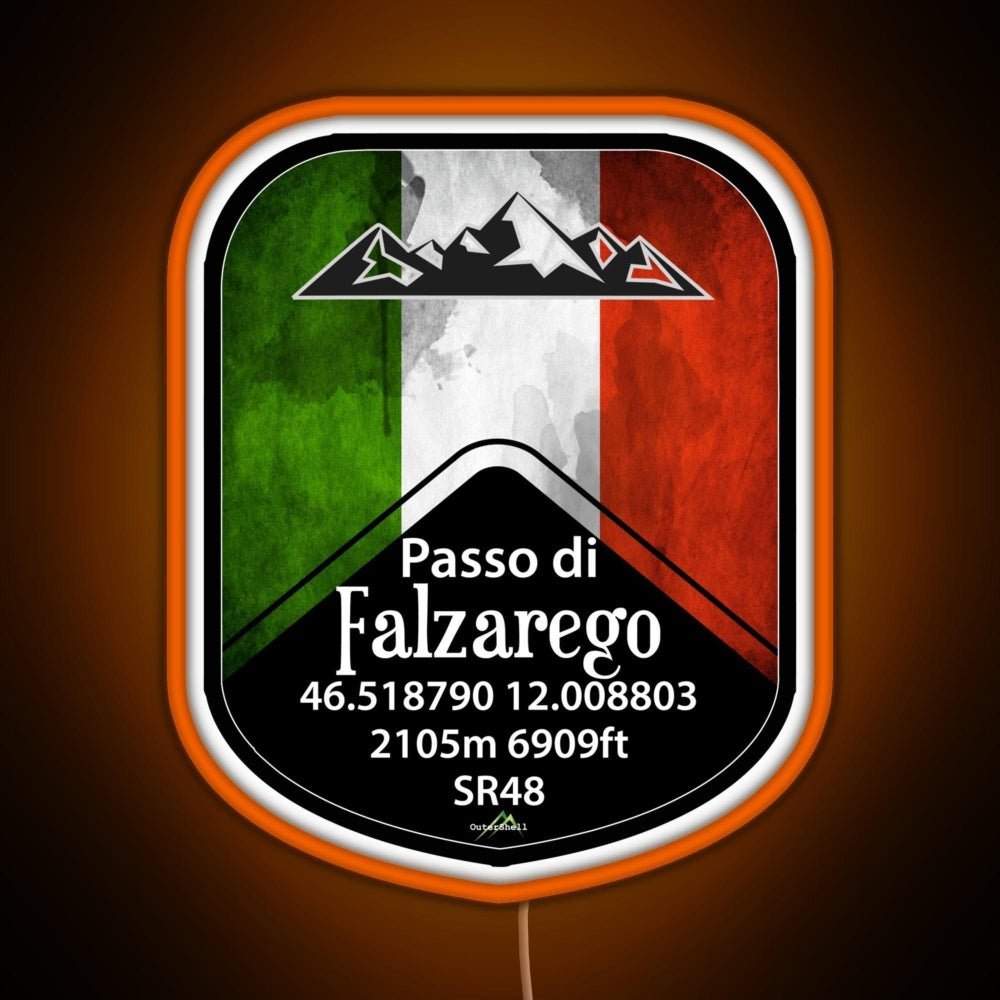 Passo Falzarego Italy Motorcycle Cycle Altitude Sticker Rgb Neon Sign - Shineneon