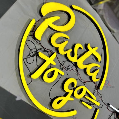 Pasta To Go 3D Frontlit Channel Letters Led Light Sign
