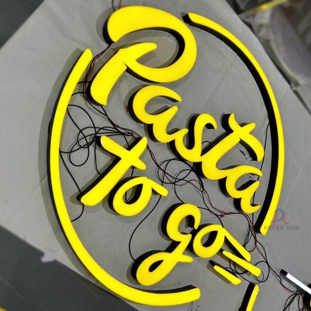 Pasta To Go 3D Frontlit Channel Letters Led Light Sign - Shineneon