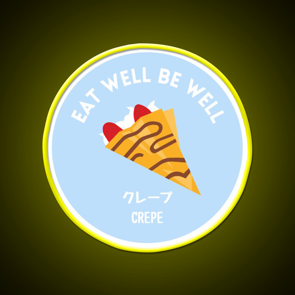 Pastel Crepe Pancake Japanese Snack Food Led Neon Sign Rgb Color - Custom LED neon sign front view