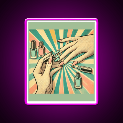 Pastel Nail Art Poster For Beauty Lovers Nail Salon Led Neon Sign Rgb Color - Shineneon