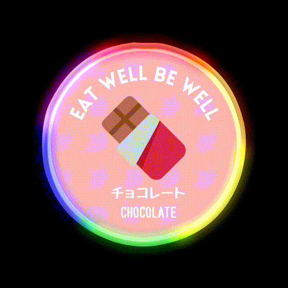 Pastel Pink Chocolate Bar Japanese Food Snack Food Led Neon Sign Rgb Color - LED neon sign close-up detail