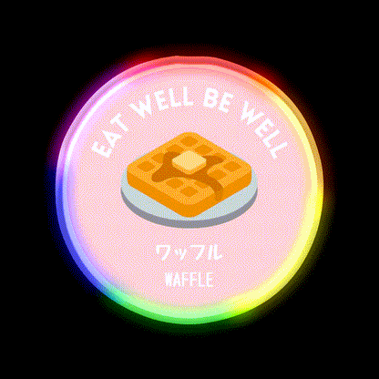 Pastel Pink Waffle Pancake Sweet Snack Food Led Neon Sign Rgb Color - LED neon sign close-up detail