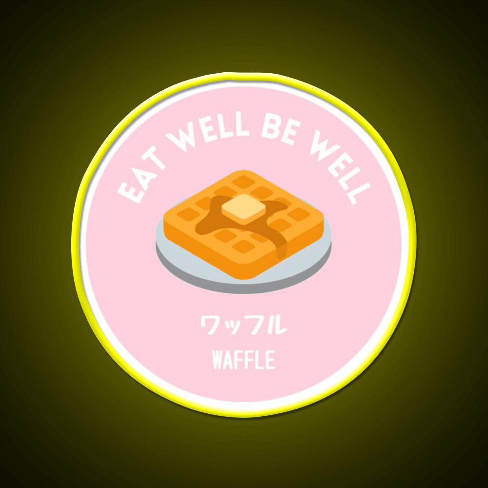 Pastel Pink Waffle Pancake Sweet Snack Food Led Neon Sign Rgb Color - Shineneon