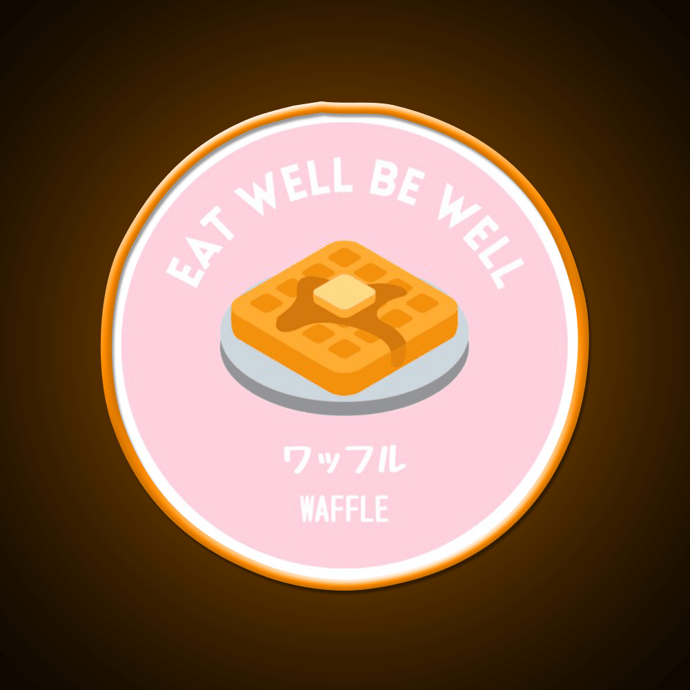 Pastel Pink Waffle Pancake Sweet Snack Food Led Neon Sign Rgb Color - Shineneon