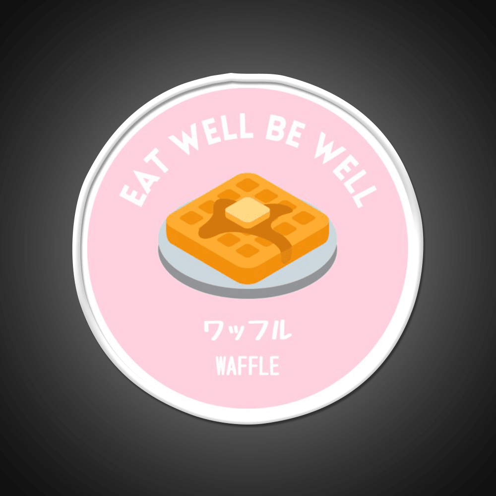 Pastel Pink Waffle Pancake Sweet Snack Food Led Neon Sign Rgb Color - Shineneon