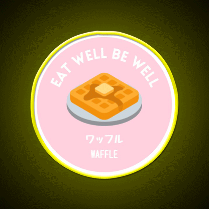 Pastel Pink Waffle Pancake Sweet Snack Food Led Neon Sign Rgb Color - Custom LED neon sign front view