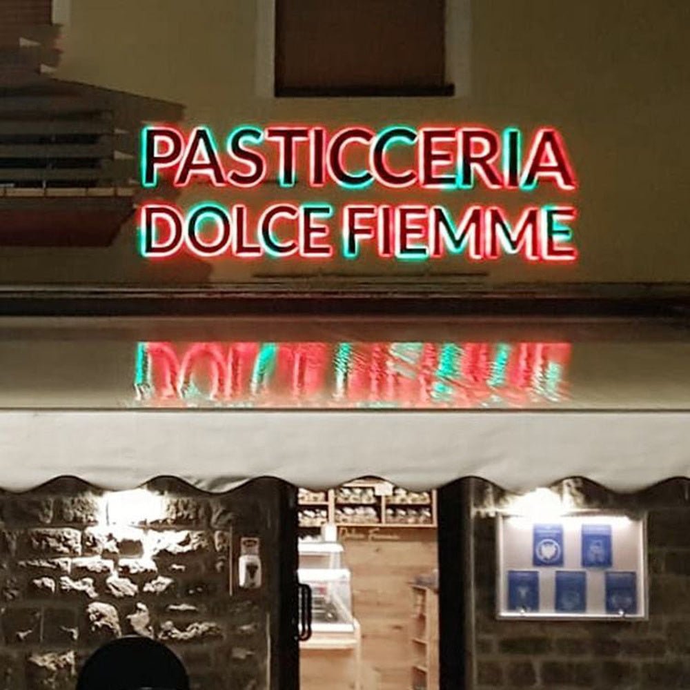 Pasticceria Dolce Fiemme 3D Frontlit And Backlit Channel Letter Led Light Sign - Shineneon