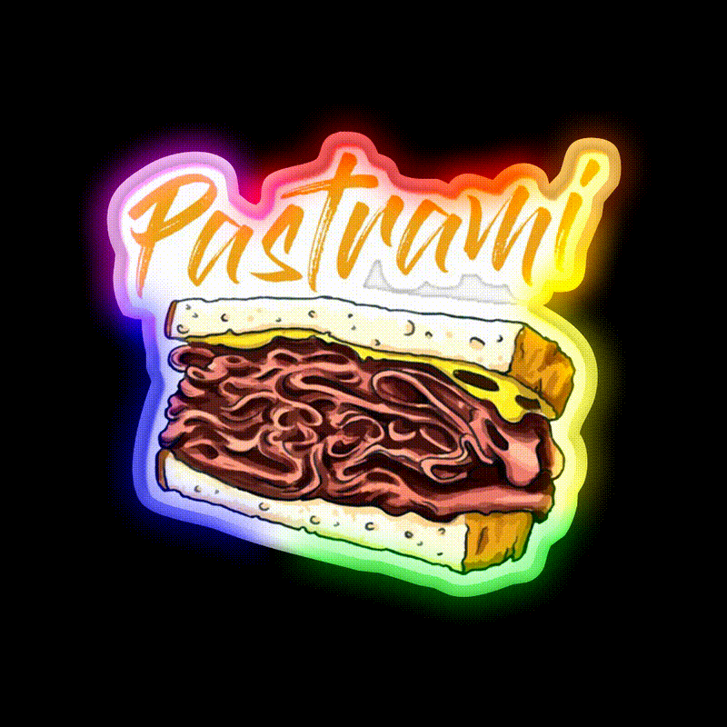 Pastrami Sandwich Day Fast Food Led Neon Sign For Burger Place Rgb Color