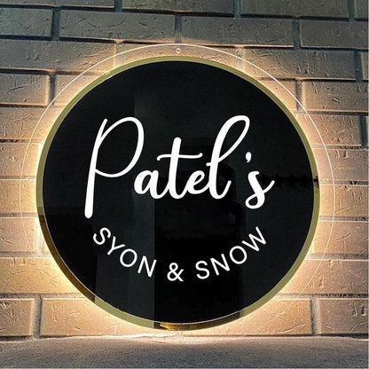 Patels Syon And Snow Acrylic Business Logo Sign - Shineneon