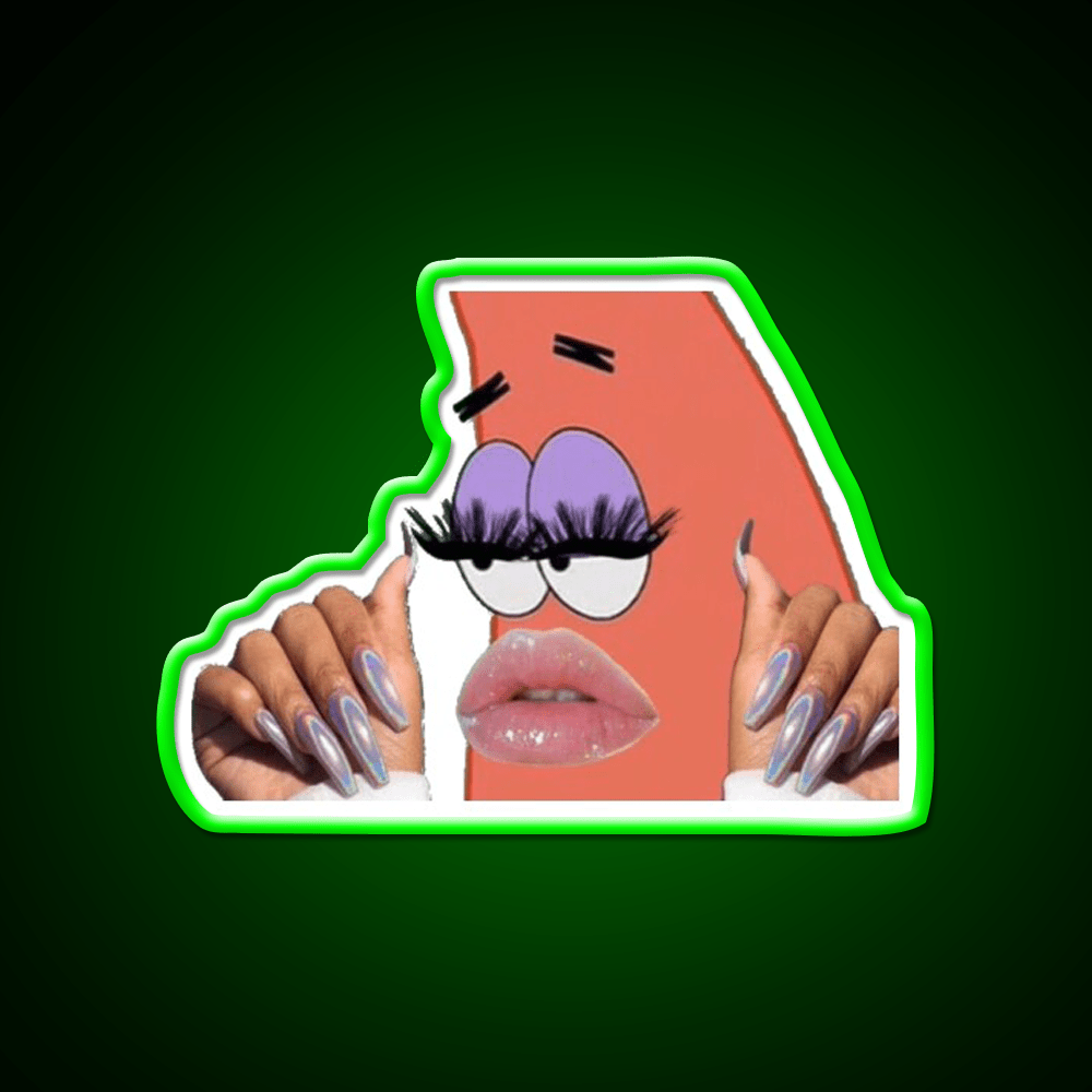 Patrick With Nails And Lashes Nail Salon Led Neon Sign Rgb Color - Shineneon