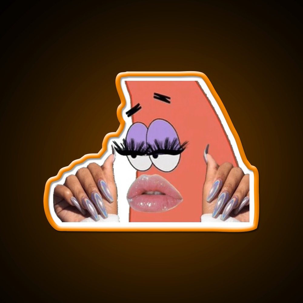 Patrick With Nails And Lashes Nail Salon Led Neon Sign Rgb Color - Shineneon