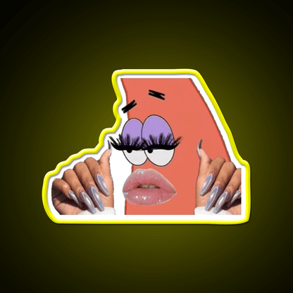 Patrick With Nails And Lashes Nail Salon Led Neon Sign Rgb Color - Shineneon