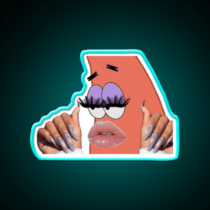 Patrick With Nails And Lashes Nail Salon Led Neon Sign Rgb Color - Shineneon
