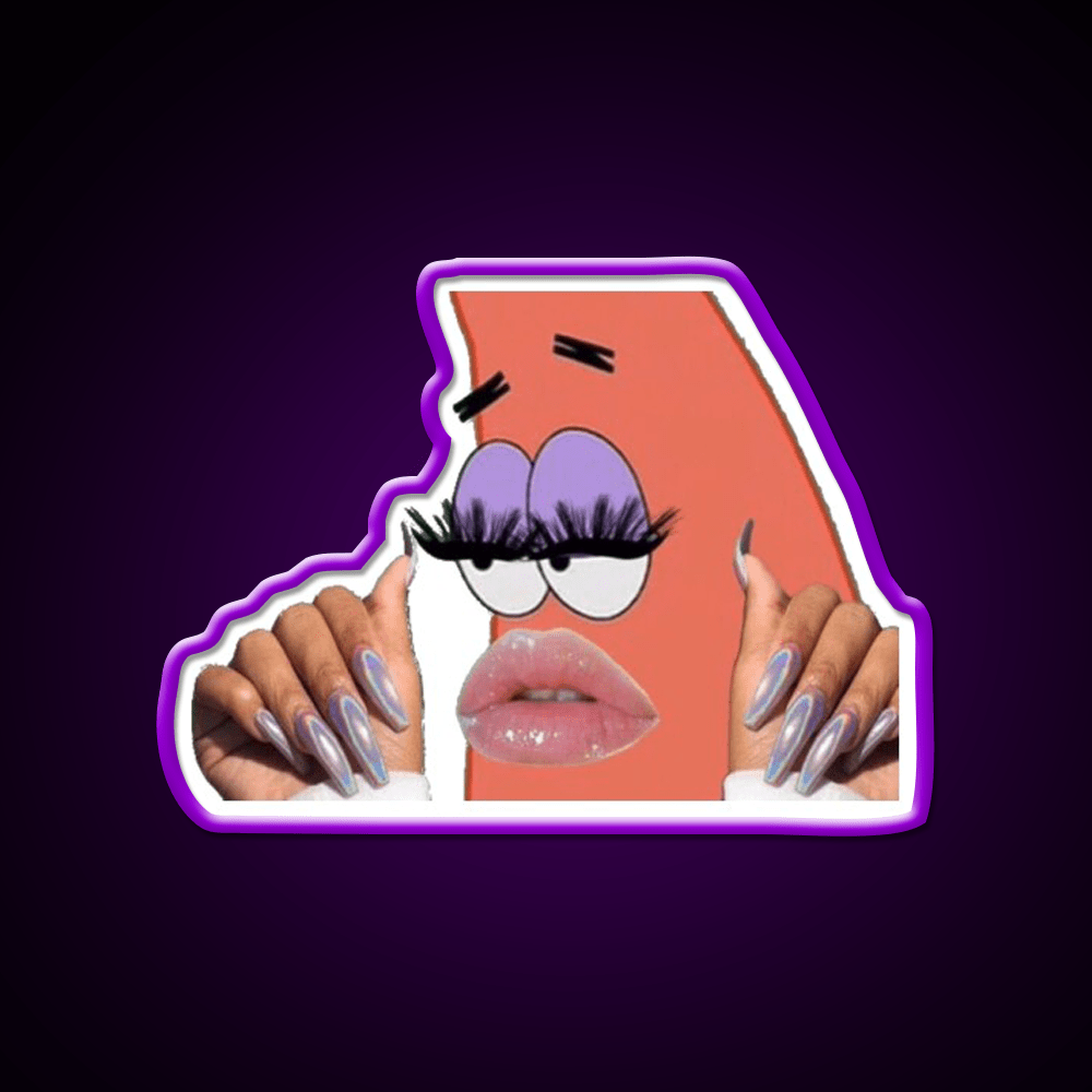 Patrick With Nails And Lashes Nail Salon Led Neon Sign Rgb Color - Shineneon