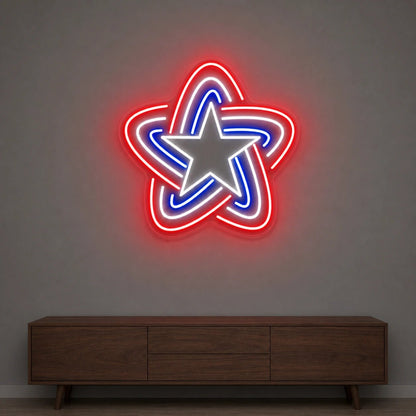 Patriotic Line Star LED Neon Sign - Shineneon