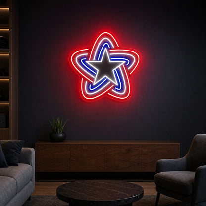 Patriotic Line Star LED Neon Sign - Shineneon