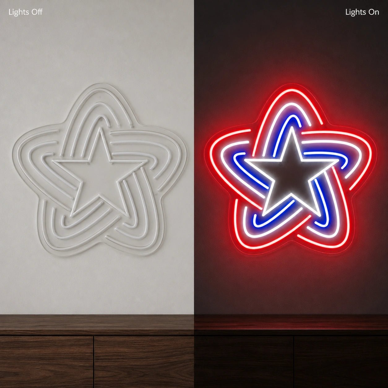 Patriotic Line Star LED Neon Sign - Shineneon