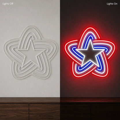 Patriotic Line Star LED Neon Sign - Shineneon