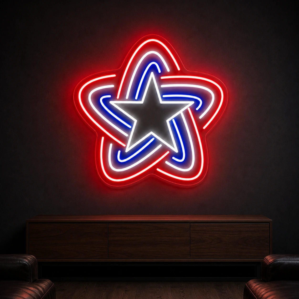 Patriotic Line Star LED Neon Sign Garage Man Cave Neon Sign high-converting product image