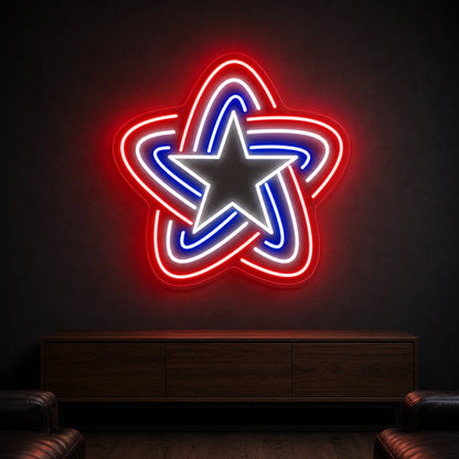 Patriotic Line Star LED Neon Sign Garage Man Cave Neon Sign high-converting product image