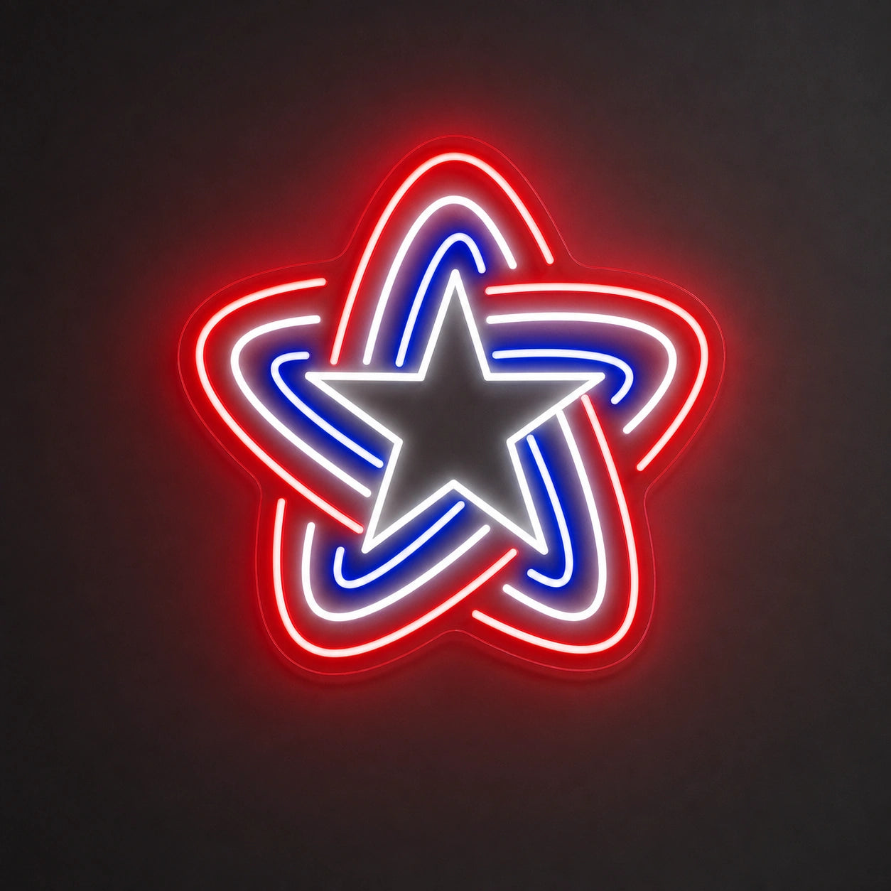 Patriotic Line Star LED Neon Sign Garage Man Cave Neon Sign main product image