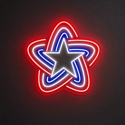 Patriotic Line Star LED Neon Sign Garage Man Cave Neon Sign main product image