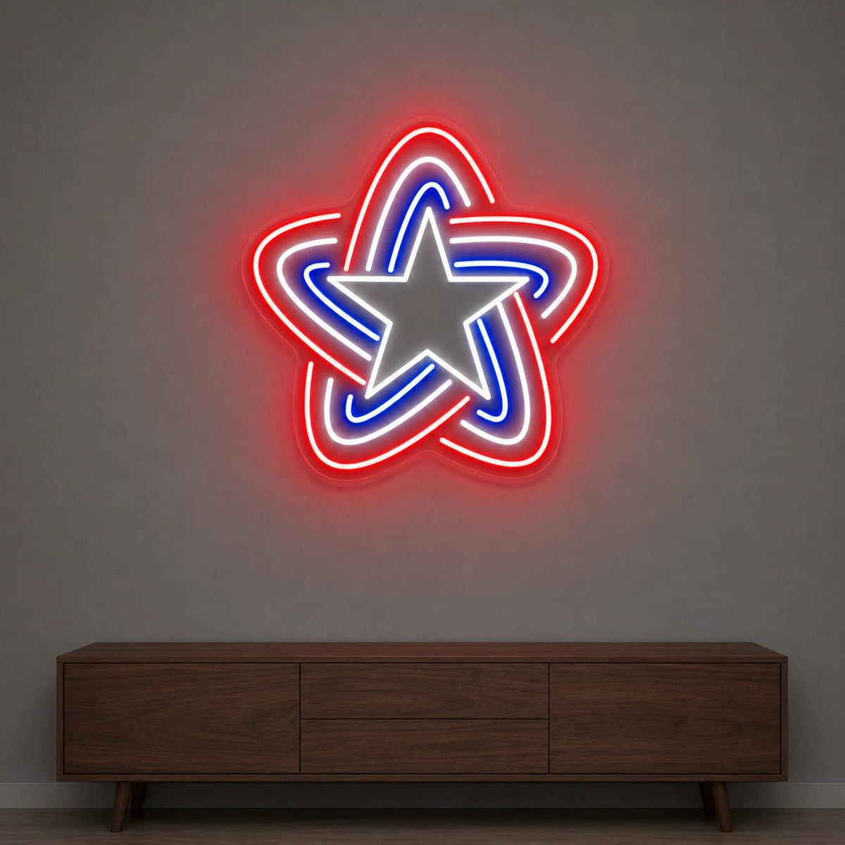 Patriotic Line Star LED Neon Sign Garage Man Cave Neon Sign - Shineneon