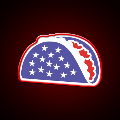 Patriotic Taco Red White And Blue Flag Gift Taco Led Neon Sign Rgb Color - Shineneon