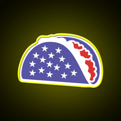 Patriotic Taco Red White And Blue Flag Gift Taco Led Neon Sign Rgb Color - Shineneon