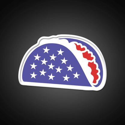 Patriotic Taco Red White And Blue Flag Gift Taco Led Neon Sign Rgb Color - Shineneon