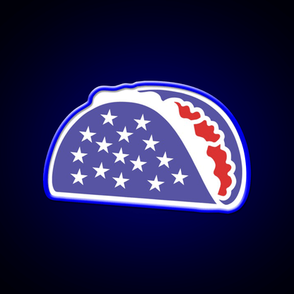 Patriotic Taco Red White And Blue Flag Gift Taco Led Neon Sign Rgb Color - Shineneon